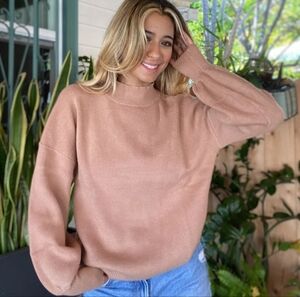 Cozy Pink Turtleneck Sweater